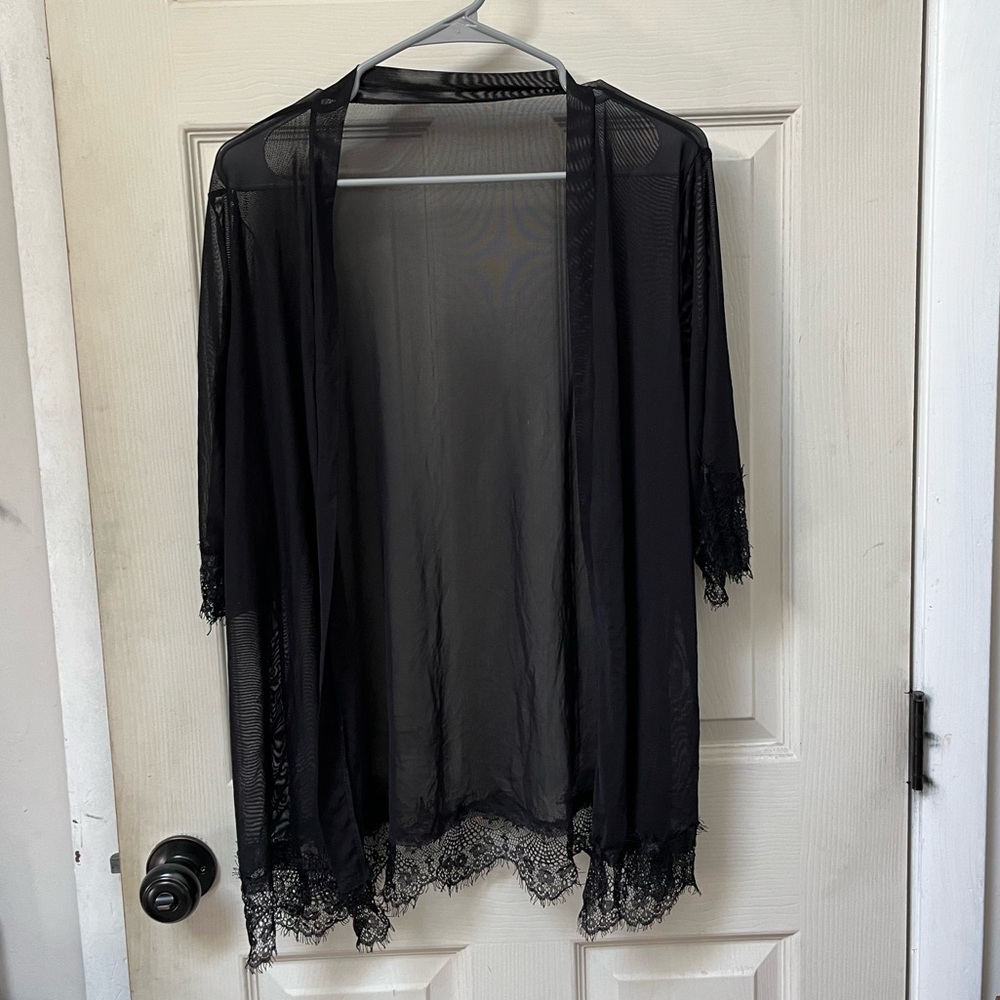 Black lace cover-up